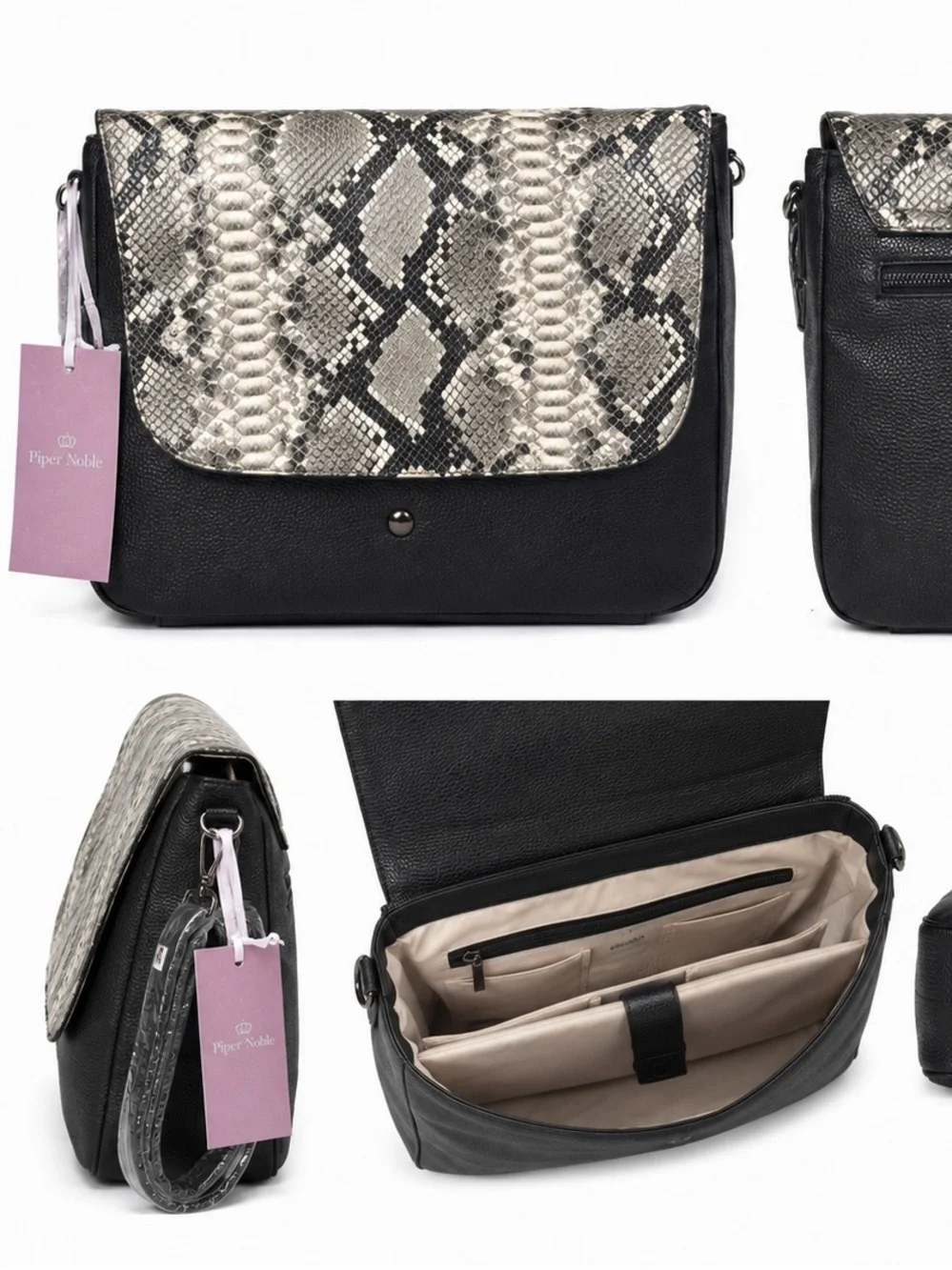 NWT Piper Noble Snake Print Laptop Messenger Bag | Fits Up to 15.6” Laptop